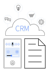 crm cloud system integrating smart features vector image