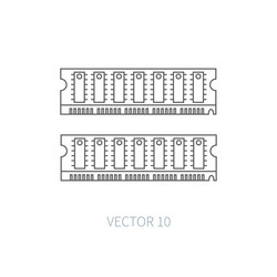 flat line computer part icon random access vector image