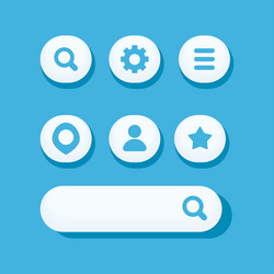 flat settings buttons bundle vector image