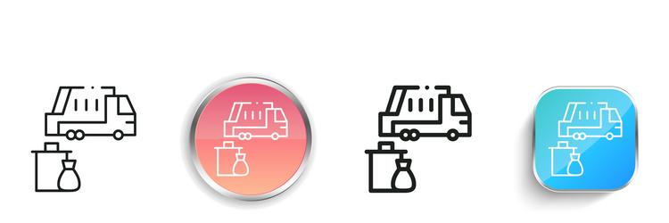 garbage truck icon thin linear regular and button vector image