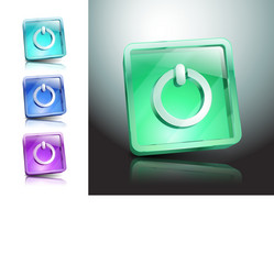red round button with start icon vector image