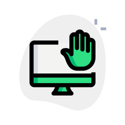 utilization hand to stop desktop operation vector image