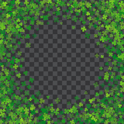 frame or border of random scatter clover leaves vector image
