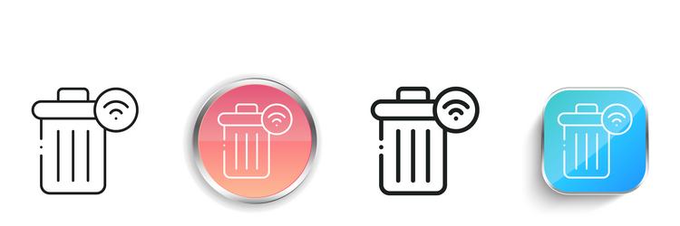 garbage icon thin linear regular and button style vector image