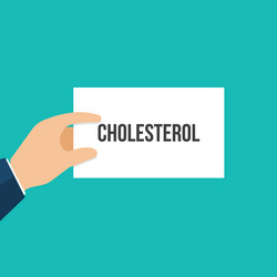 Man showing paper cholesterol text vector