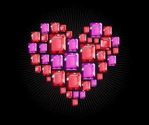 ruby heart vector image