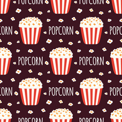 Seamless pattern of buckets popcorn cartoon style vector