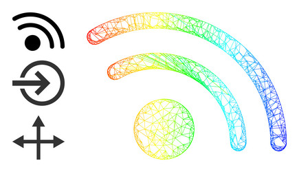 spectrum gradient irregular mesh wi-fi access vector image