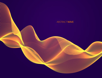 3d particles mesh array sound wave flowing over vector image