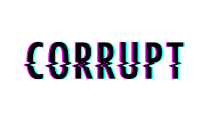 corrupt glitch text vector