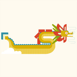 Dragon boat icon vector