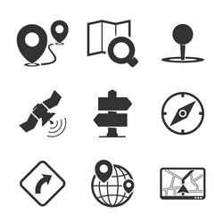 Navigation Icons - Map & Direction vector image