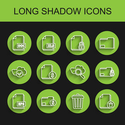 set line eps file document finance folder doc vector image