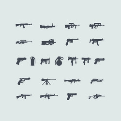 Set of fire weapon icons vector