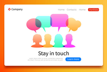 web page business social networking landing vector image