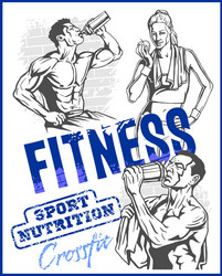 Fitness & Bodybuilding Concept Vector Image