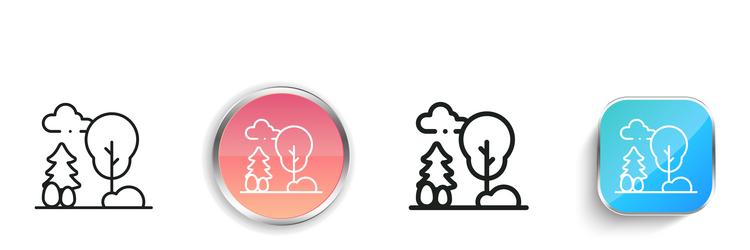 garden icon thin linear regular and button style vector image