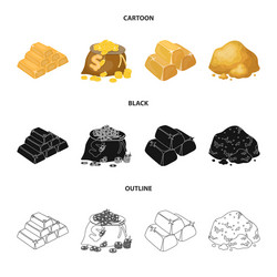 isolated object and gold icon collection vector image
