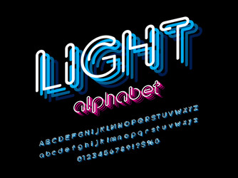 Neon font vibrant vector