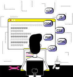 software programmer cartoon vector