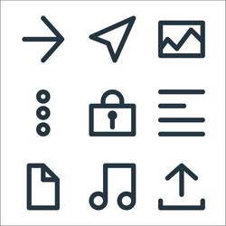 user interface line icons linear set quality vector image