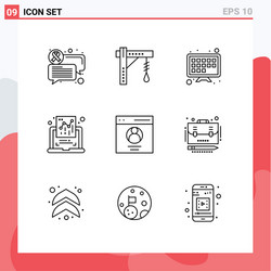 9 universal outlines set for web and mobile vector image