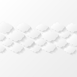 abstract background with paper clouds vector image
