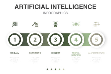 big data mining ai robot neural network vector image