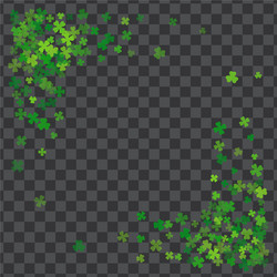 Frame or border of random scatter clover leaves vector