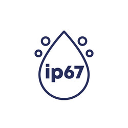 Ip67 standard waterproof icon sign vector