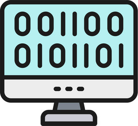 web development coding flat color line icon vector image