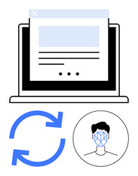 biometric authentication and data synchronization vector image