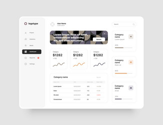 Dashboard UI Kit - Wireframe Screens vector image