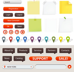 gps navigation and website elements vector image