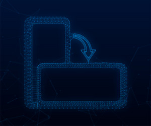 rotate smartphone isolated icon device rotation vector image