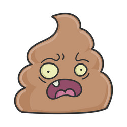 scared poop cartoon character vector