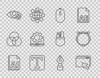 set line ai file document web design vector image