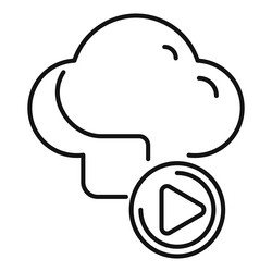 cloud computing streaming service play button icon vector image