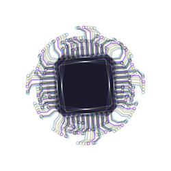 cpu microprocessor colorful vector image