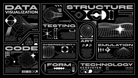 Digital Data Ecosystem Labels vector image