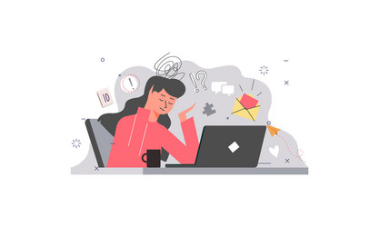 information overload and multitasking problems vector image