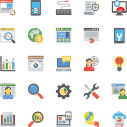 seo and web optimization icons vector image