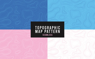 topographic map set of seamless color pattern vector image