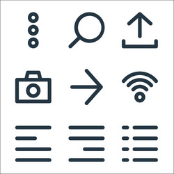 user interface line icons linear set quality vector image