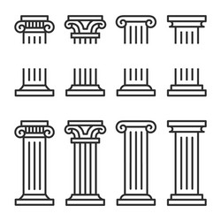 Ancient Column Icon Set - Architecture vector image