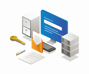 computer password and email data vector image
