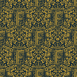 damask seamless pattern repeating background gold vector image