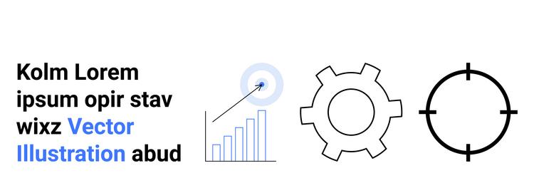 data analytics with gear bar chart and target vector image