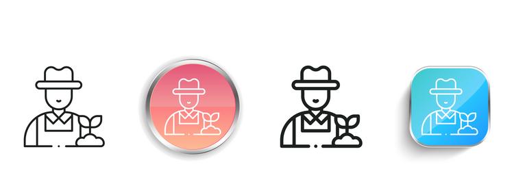 gardener icon thin linear regular and button vector image
