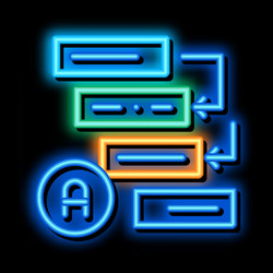graphical automatic algorithm neon glow icon vector image